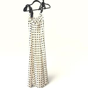 Lush ivory and black polka dot maxi dress size M featuring fit and flare nwt 10